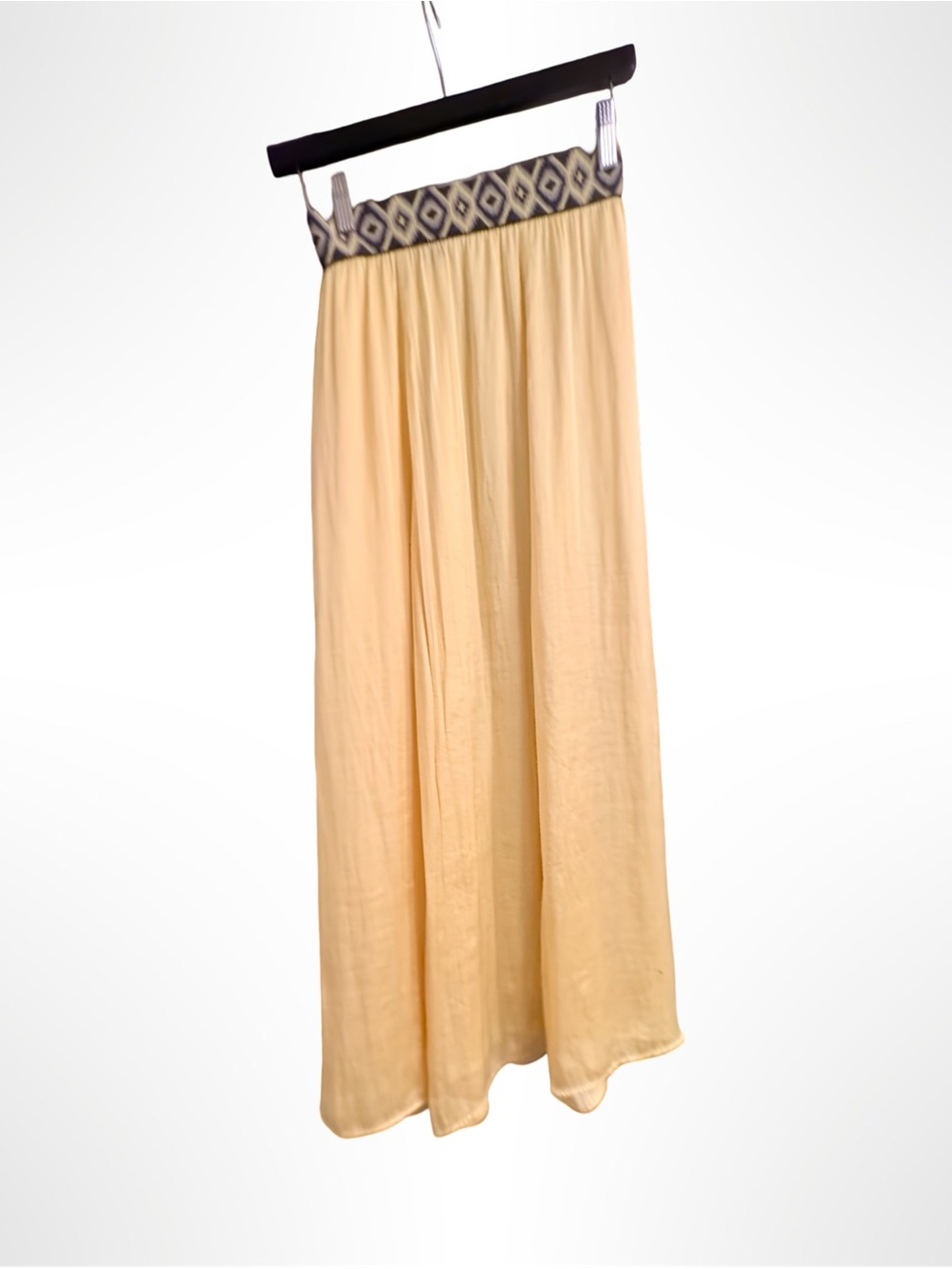 Valerie Stevens Boho Printed Elastic Waist Silk Blend Maxi Skirt Yellow XL - Picture 4 of 16